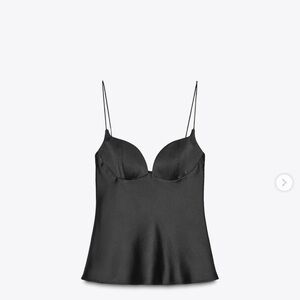 Zara Black Satin Top